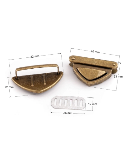 Sada zapínania na tašku 42x27 mm - 1 sada | Mimib