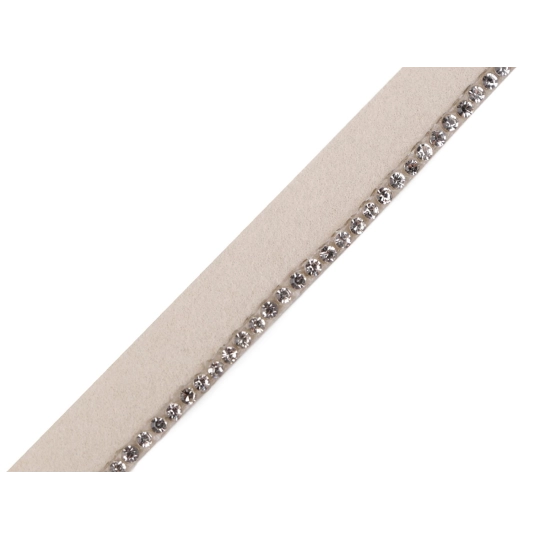 Paszpól szalag üveg kövekkel 10 mm - 1 m | Mimib