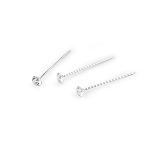Rozsdamentes acél dísz gombostű 38 mm démánt - 1 box | Mimib