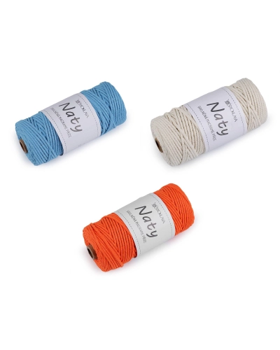 Pamut kötő fonal  macrame Naty Ø3 mm szálak szétfésülhető - 1 db. | Mimib
