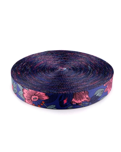 Sima kétoldalas heveder paisley szélessége 38 mm - 1 m | Mimib