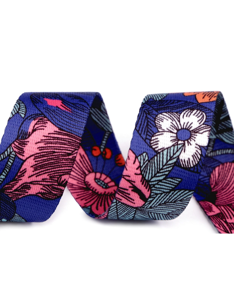 Sima kétoldalas heveder paisley szélessége 38 mm - 1 m | Mimib