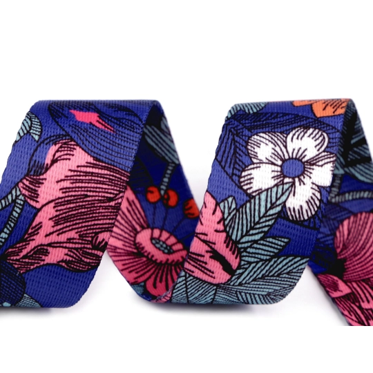 Sima kétoldalas heveder paisley szélessége 38 mm - 1 m | Mimib