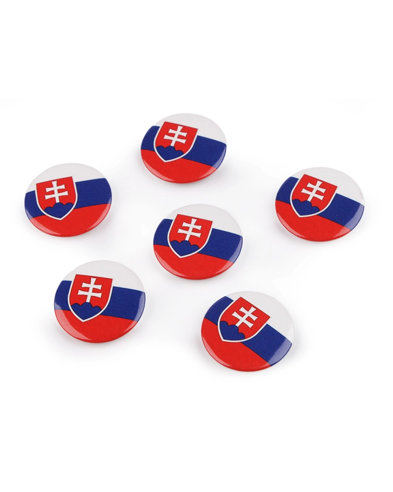 Kitűző / zásló Szlovákia Ø3,5 cm - 6 db. | Mimib