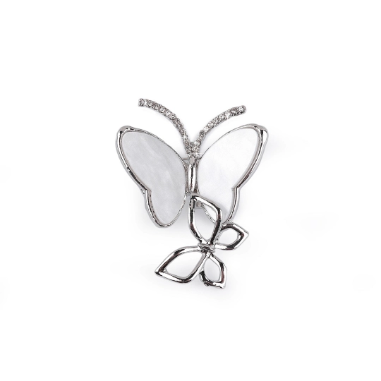 Brošňa s brúsenými kamienkami motýle - 1 ks | Mimib