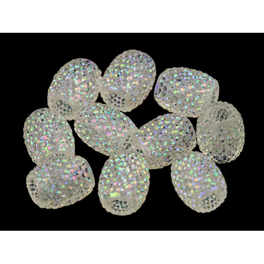 Műanyag gyöngy nagy lyukú 13x15 mm | Mimib