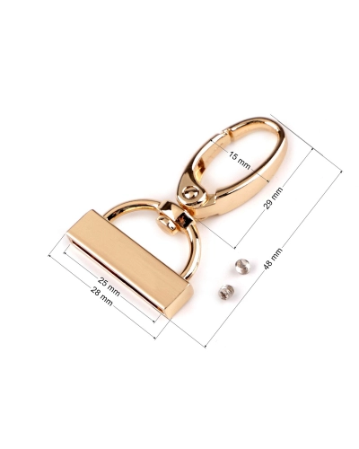 Fém karabiner forgatható heveder végződéssel, bújtató 25 mm - 1 db. | Mimib