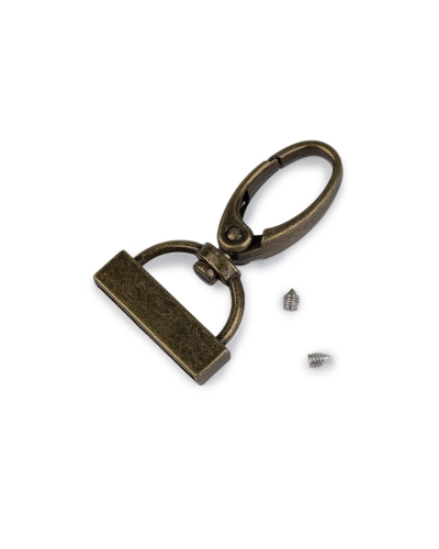Fém karabiner forgatható heveder végződéssel, bújtató 25 mm - 1 db. | Mimib