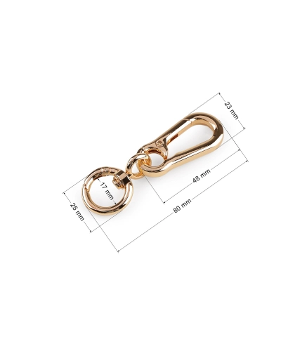Fém forgatható karabiner kör alakú karabinerrel, 17 mm-es átfűzőnyílással - 1 db. | Mimib