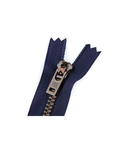 YKK cipzár No 5  18 cm sárgaréz ( jeans) - 1 db.
