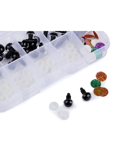 Csillámos biztonsági szemkészlet Ø10, 12 mm - 1 szett | Mimib