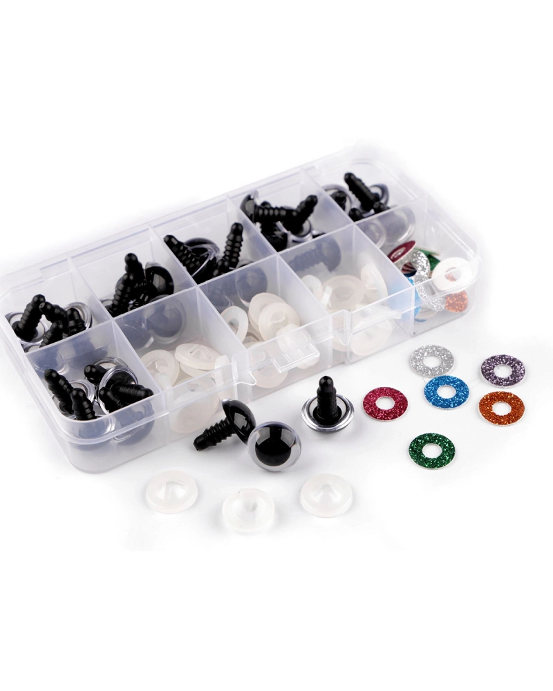 Csillámos biztonsági szemkészlet Ø14, 16 mm - 1 szett | Mimib