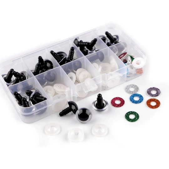 Csillámos biztonsági szemkészlet Ø14, 16 mm - 1 szett | Mimib