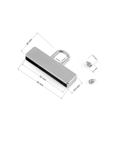 Fém heveder végzár széles 32 mm - 2 db. | Mimib