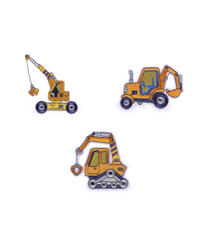 Ruhára vasalható folt traktor, daru, autó, kotrógép, tüzoltók - 10 db. | Mimib