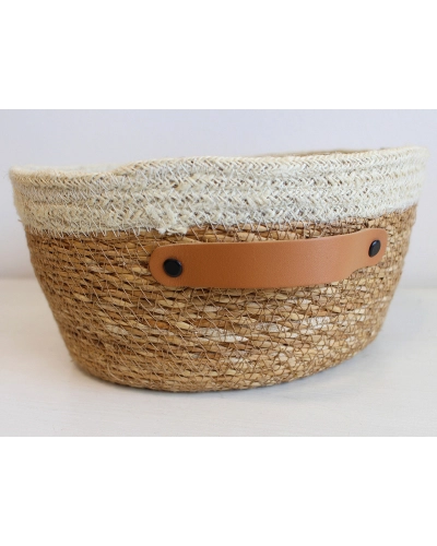 Kožené ucho / úchytka na košíky a veká so skrutkovacím nitom 2x15 cm - 1 ks | Mimib