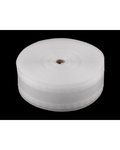 Függöny szalag, 80 mm széles, fém kampókhoz való fülekkel - 1 m | Mimib