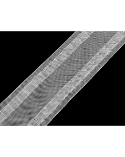 Függöny szalag, 80 mm széles, fém kampókhoz való fülekkel - 1 m | Mimib