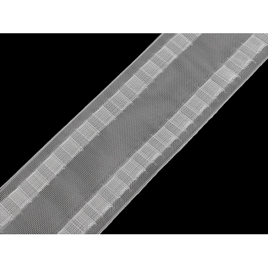 Függöny szalag, 80 mm széles, fém kampókhoz való fülekkel - 1 m | Mimib