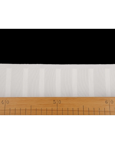 Függöny ráncoló szalag, 75 mm széles, fém kampókhoz való fülekkel - 1 m | Mimib