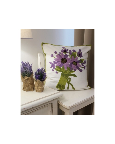 Párnahuzat hímzett virágok 45x45 cm - 2 db. | Mimib