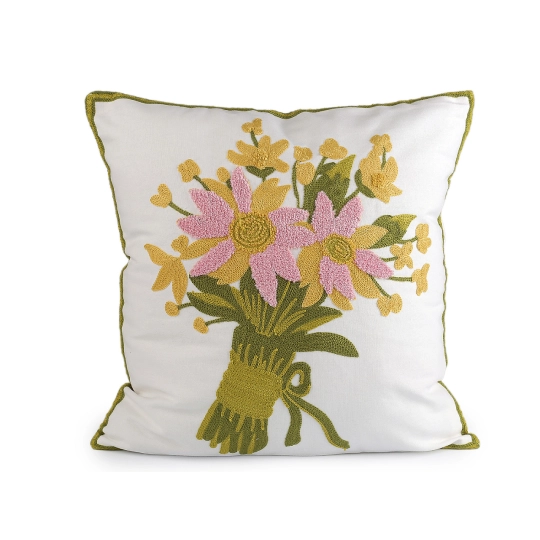 Párnahuzat hímzett virágok 45x45 cm - 2 db. | Mimib