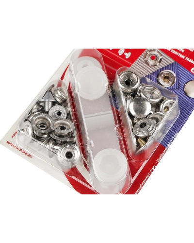 Beüthető automata fém patent karikával Ø13,5 mm vastagabb anyagokra - 1 card | Mimib