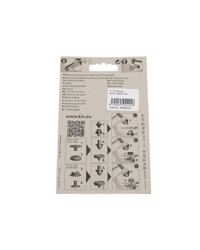 Beüthető automata fém patent karikával Ø13,5 mm vastagabb anyagokra - 1 card | Mimib