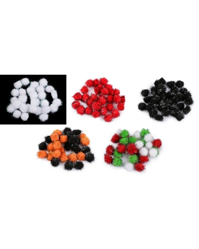 Színes pom pom golyók lurexszel Ø20 mm - 1 zacskó | Mimib