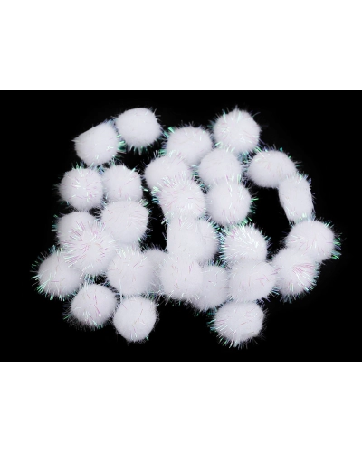 Színes pom pom golyók lurexszel Ø20 mm - 1 zacskó | Mimib
