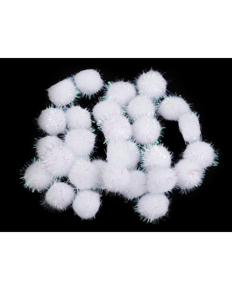 Színes pom pom golyók lurexszel Ø20 mm - 1 zacskó | Mimib