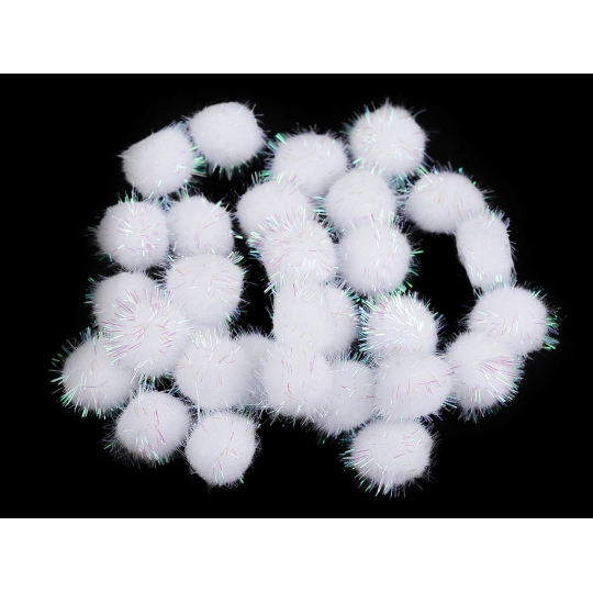 Színes pom pom golyók lurexszel Ø20 mm - 1 zacskó | Mimib