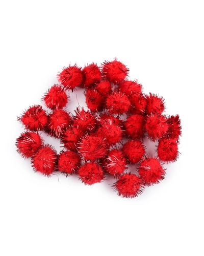 Színes pom pom golyók lurexszel Ø20 mm - 1 zacskó | Mimib