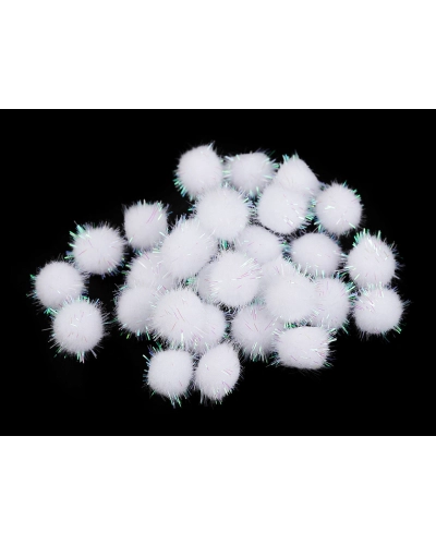 Színes Pom pom golyók lurexszel Ø15 mm - 1 zacskó | Mimib