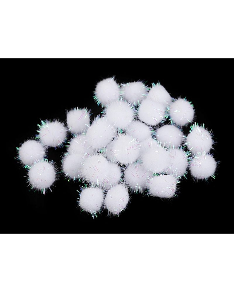 Színes Pom pom golyók lurexszel Ø15 mm - 1 zacskó | Mimib