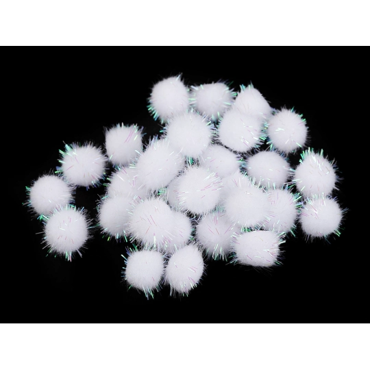 Színes Pom pom golyók lurexszel Ø15 mm - 1 zacskó | Mimib