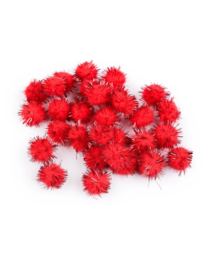 Színes Pom pom golyók lurexszel Ø15 mm - 1 zacskó | Mimib