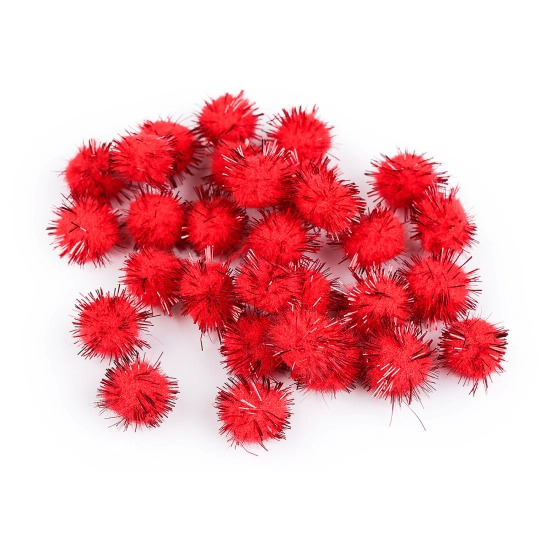 Színes Pom pom golyók lurexszel Ø15 mm - 1 zacskó | Mimib
