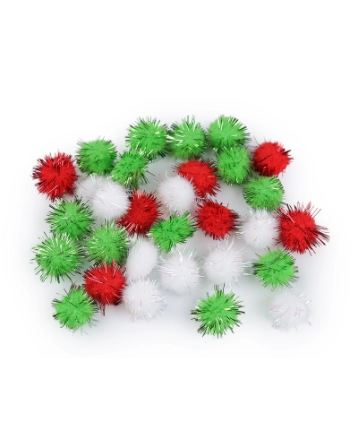 Színes Pom pom golyók lurexszel Ø15 mm - 1 zacskó | Mimib