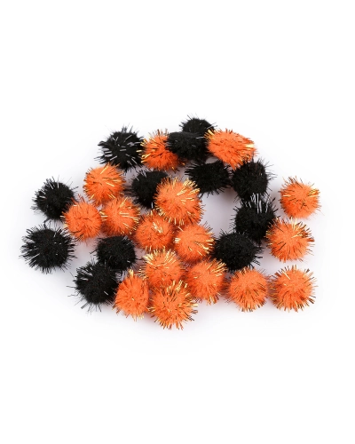 Színes Pom pom golyók lurexszel Ø15 mm - 1 zacskó | Mimib