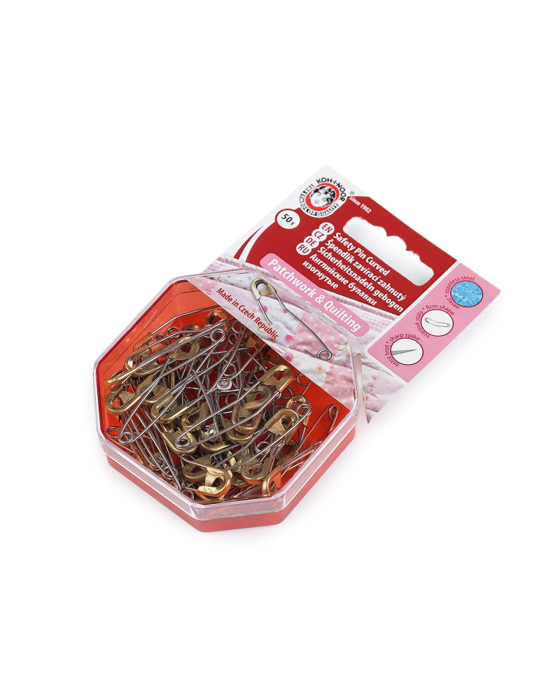 Ívelt biztosítótű patchworkhöz hossz 40 mm - 1 card | Mimib