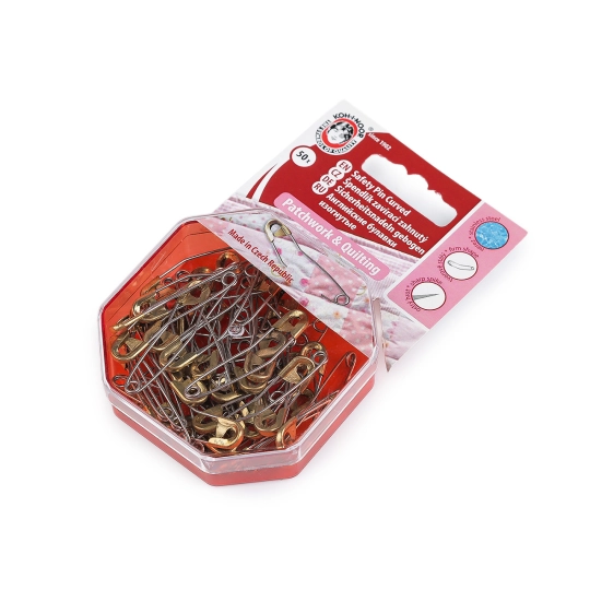 Ívelt biztosítótű patchworkhöz hossz 40 mm - 1 card | Mimib