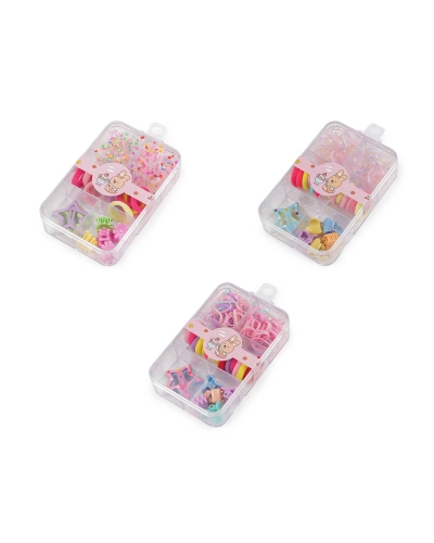 Mini hajgumik, hajcsatok és pattintós hajcsat - 1 box | Mimib