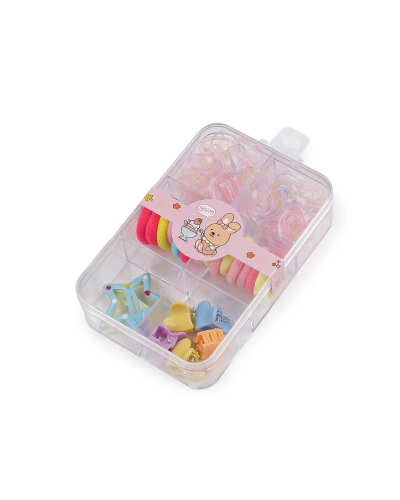 Mini hajgumik, hajcsatok és pattintós hajcsat - 1 box | Mimib