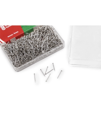 Celokovové špendlíky dĺžka 10 mm mosadzné - 1 krab.