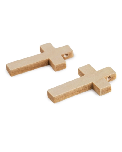 Prívesok drevený krížik 24x42 mm - 10 ks | Mimib