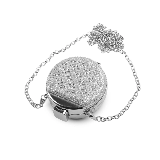 Mini kabelka / zrkadlo kovové s brúsenými kamienkami - 1 ks | Mimib