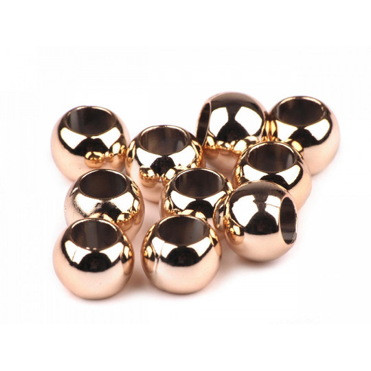 Műanyag gyöngyök Metalic nagy lyukú 8x10 mm | Mimib