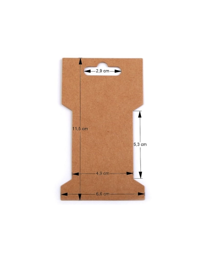 Papierová karta natural 6,6x11,5 cm s výrezom - 100 ks | Mimib
