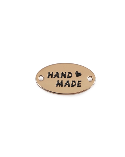 Kovový štítok na našitie Handmade - 1 ks | Mimib